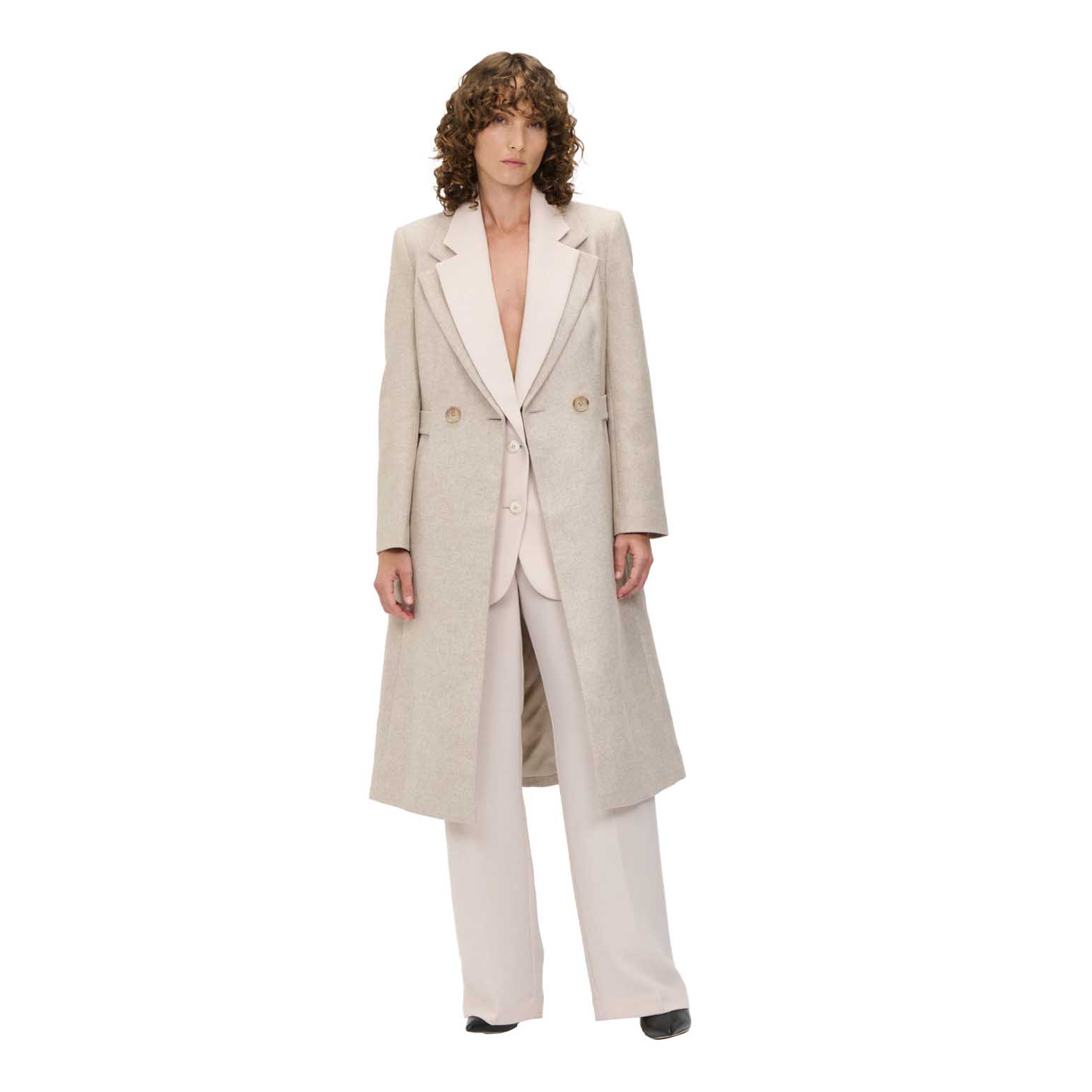 Veronika Maine Italian Light Wool Hourglass Coat